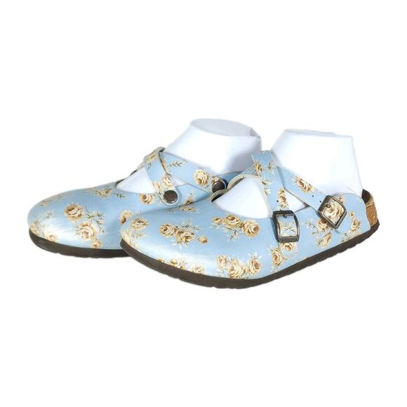 Birkenstock Shoes - Papillio By Birkenstock Women's EU38 US7 Light Blue Slip-On Mules Clogs Shoes